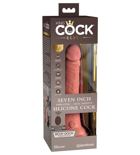 7  VIBRATING + DUAL DENSITY SILICONE COCK WITH REM