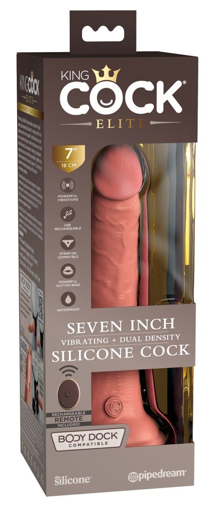 7  VIBRATING + DUAL DENSITY SILICONE COCK WITH REM