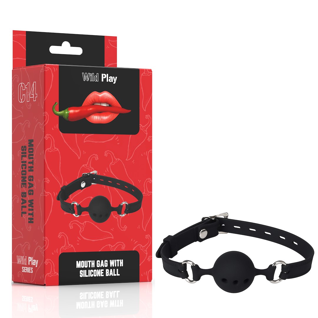 MOUTH GAG WITH SILICONE BALL EROSPACE WILD PLAY C14